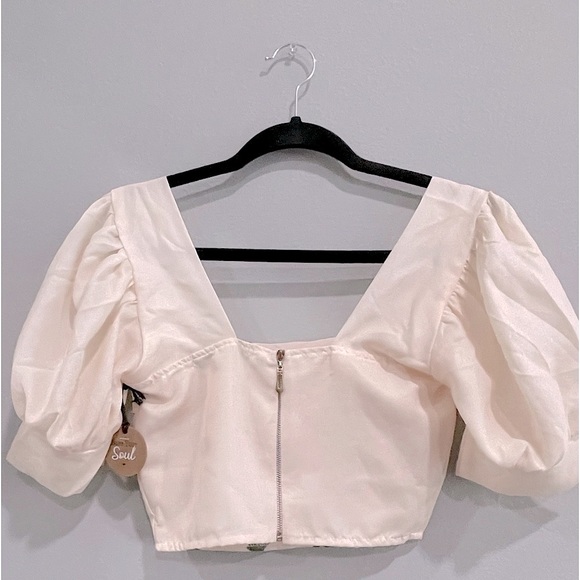 RDY Boutique - Bodice Puff Sleeve Floral Crop Top (S) NWT - Picture 4 of 9